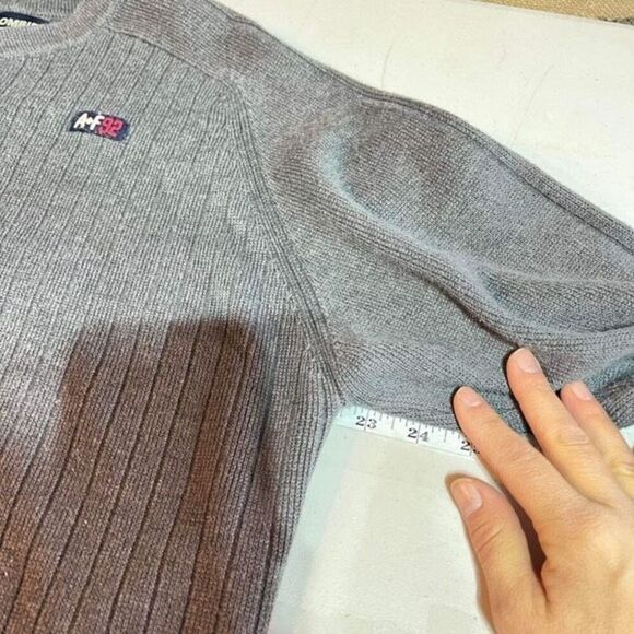 Vintage 90s Abercrombie And Fitch Mens Knit A/92 Pullover Sweatee Ribbed Gray XL - Picture 5 of 7